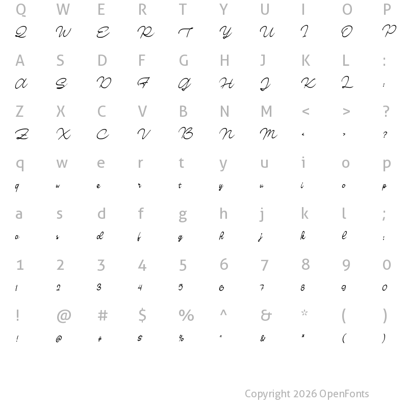 Character Map of Bardistan Script DEMO Regular