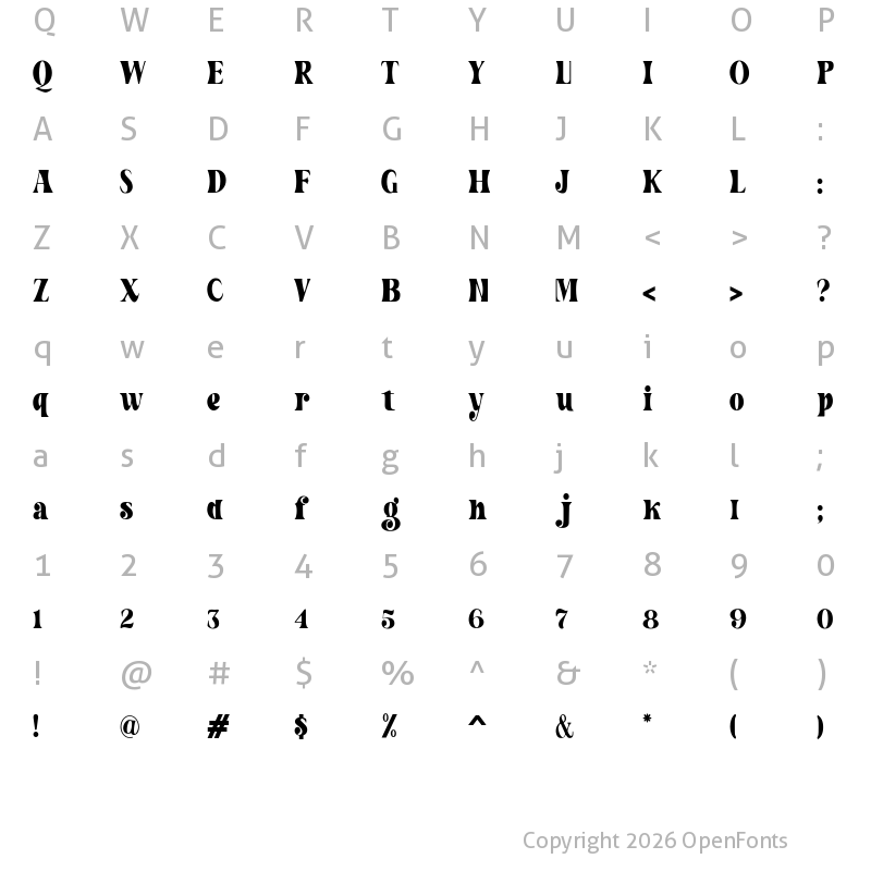 Character Map of Barges (Demo) Regular