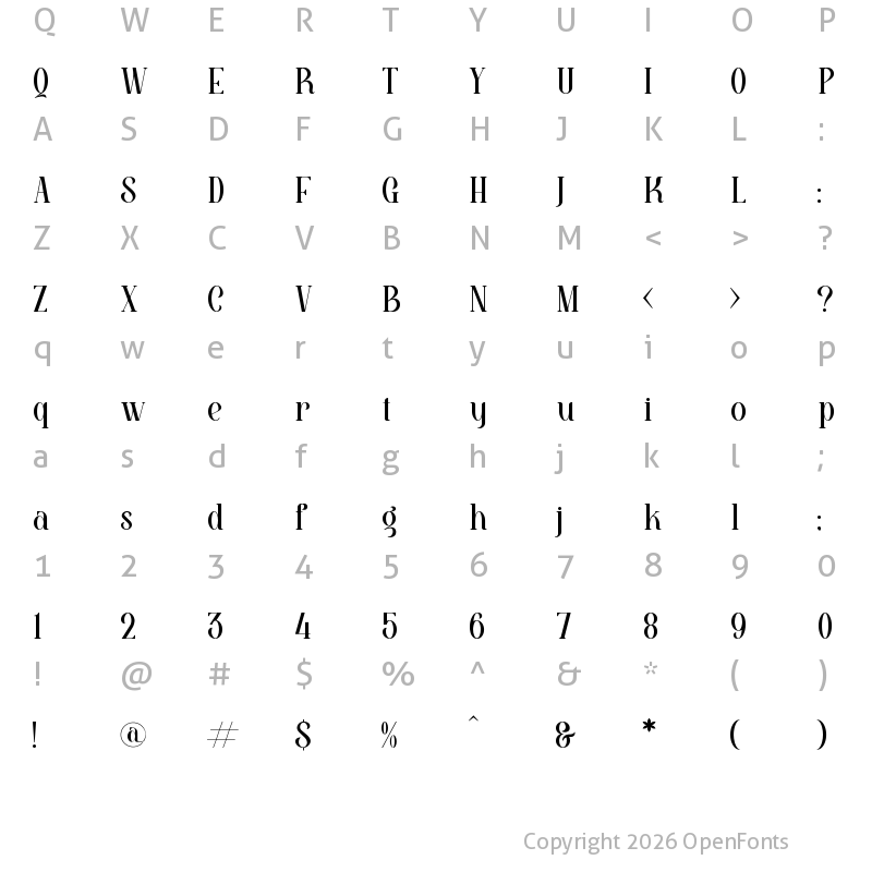 Character Map of Barjiah Regular