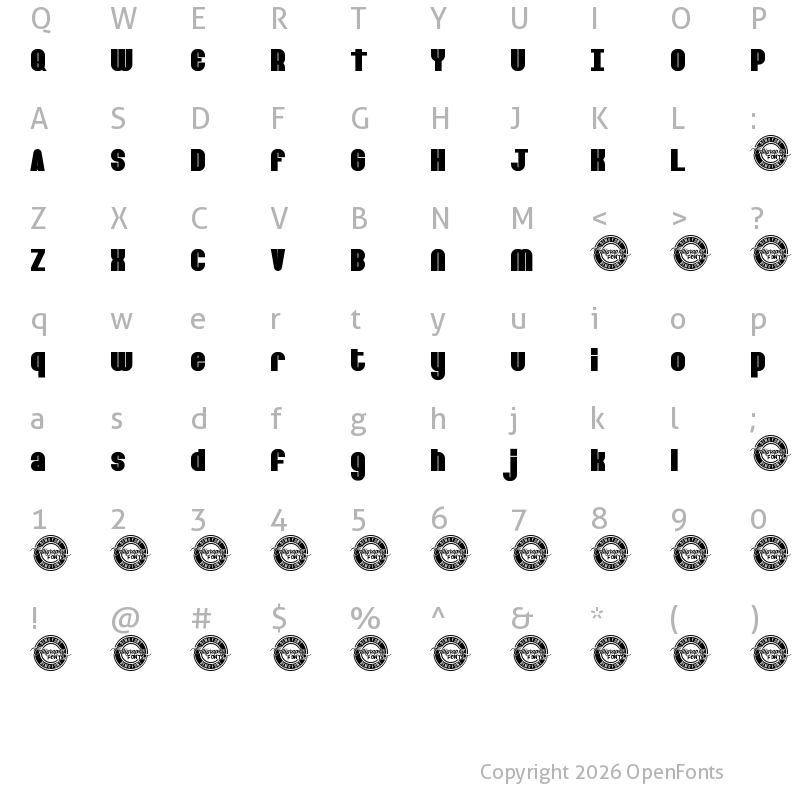 Character Map of Barley Round Demo Regular