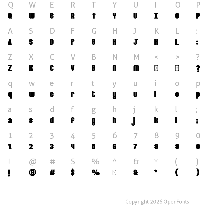 Character Map of Barley Round Regular