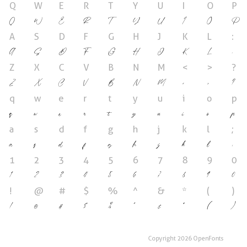Character Map of Barnett Regular