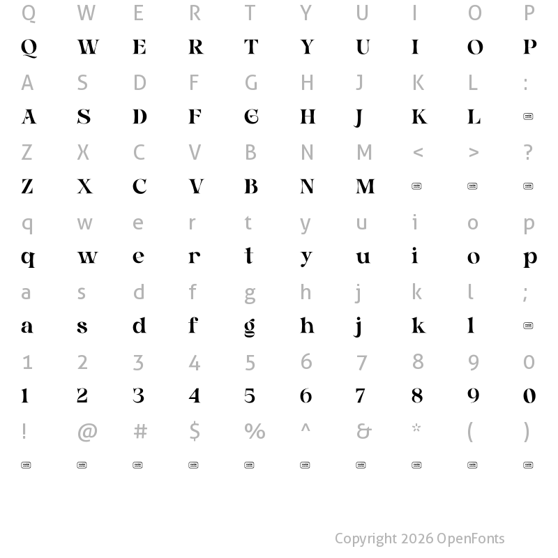 Character Map of BARNICE Free Trial Regular