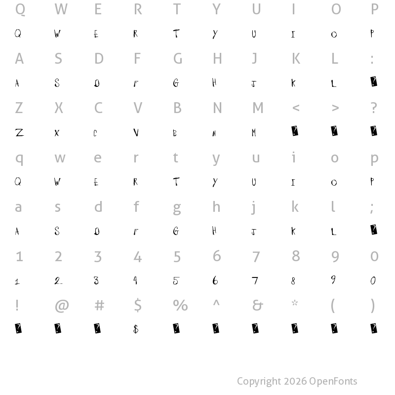 Character Map of BarnyardMassacre Regular