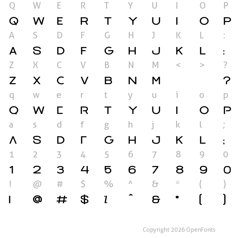 Character Map of Barques Bold