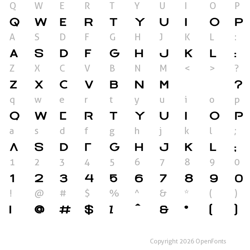 Character Map of Barques ExtraBold