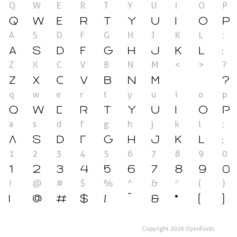 Character Map of Barques Light