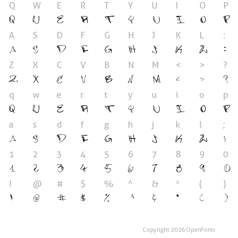 Character Map of Barrakuda 'z FontZamba