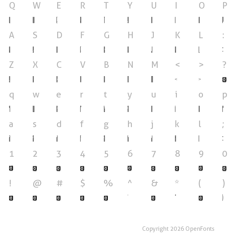 Character Map of BARSTRIP Free