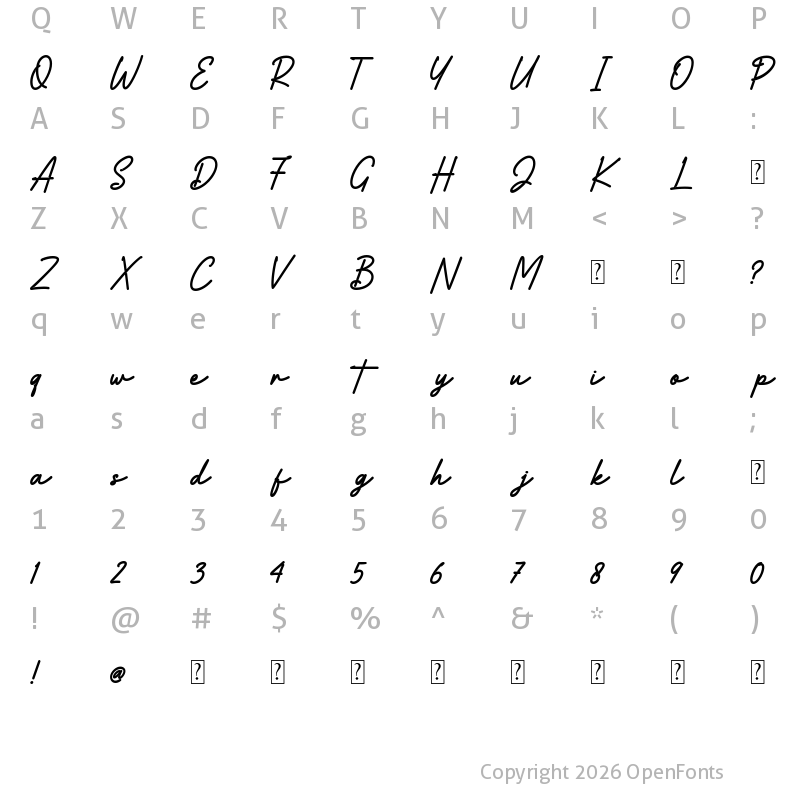 Character Map of Bartolomeo Demo Bold