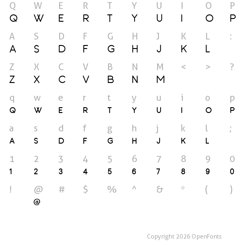 Character Map of Barton Regular