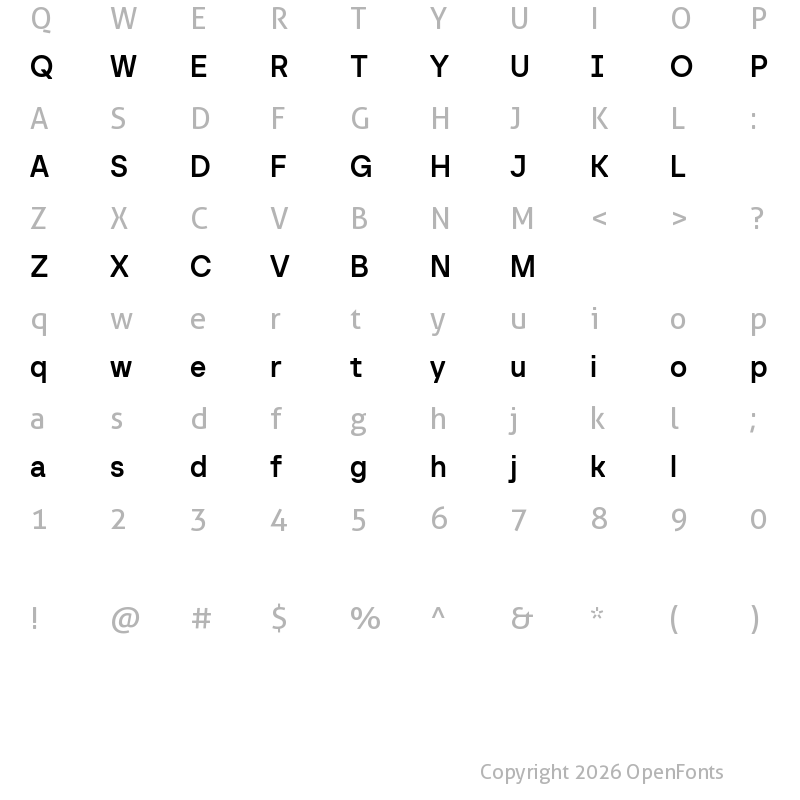 Character Map of Baru Sans Demo Semi Bold