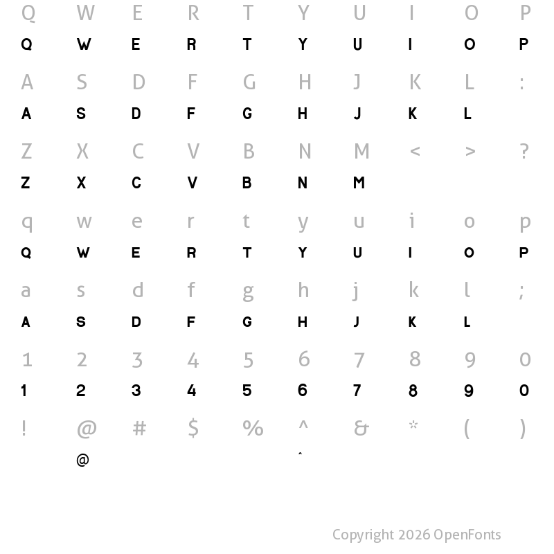 Character Map of Basaro Regular
