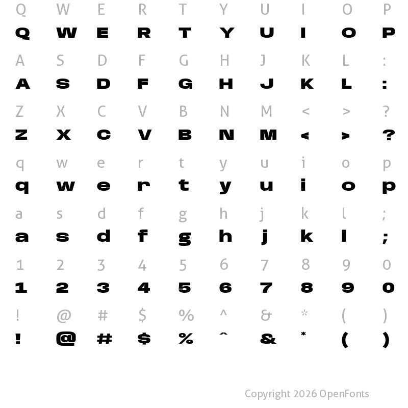 Character Map of Base Neue Expanded Black