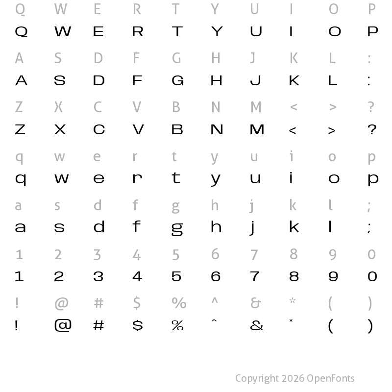 Character Map of Base Neue Expanded