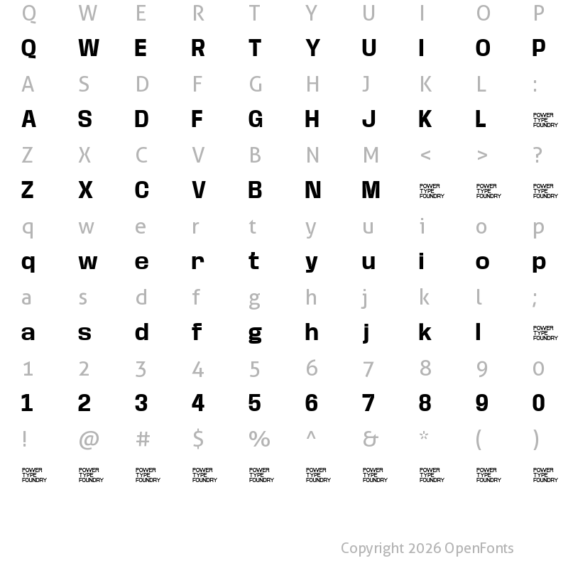 Character Map of Base Neue Trial Bold
