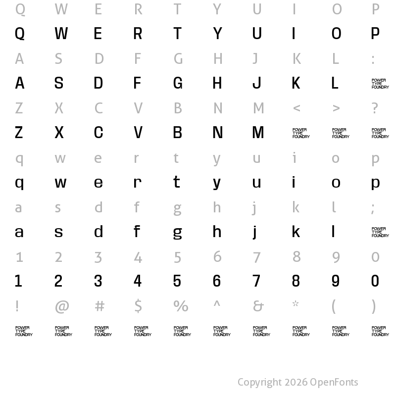 Character Map of Base Neue Trial Medium