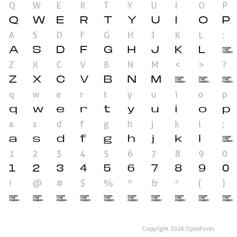 Character Map of Base Neue Trial Super Exp