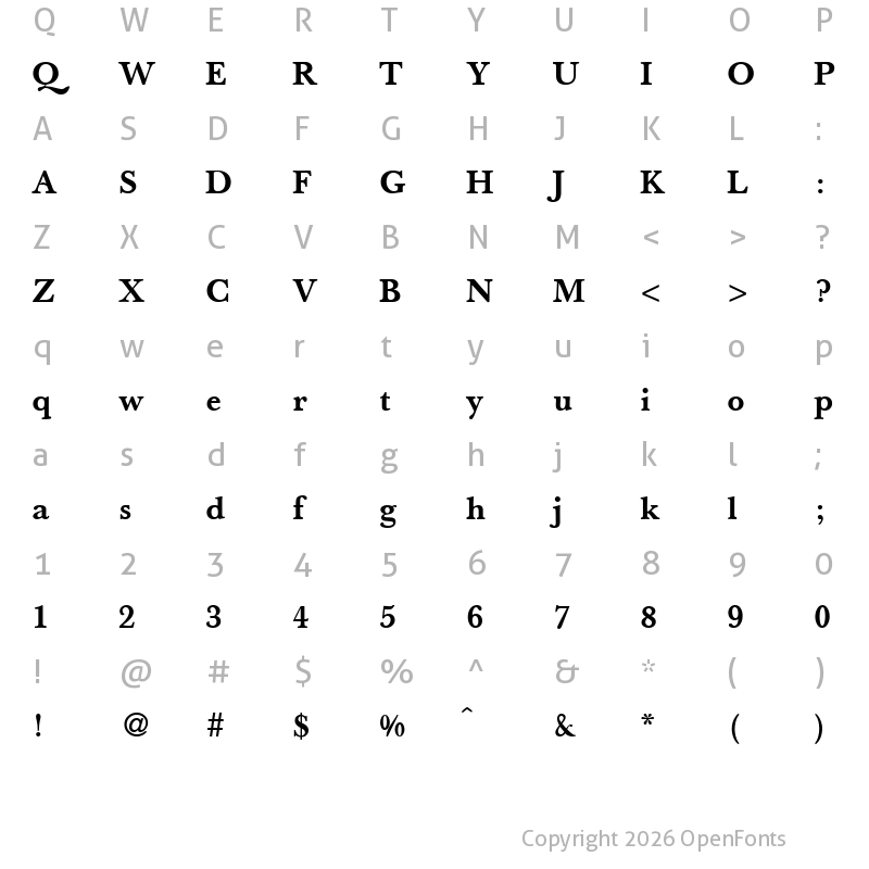 Character Map of BaselBook Bold