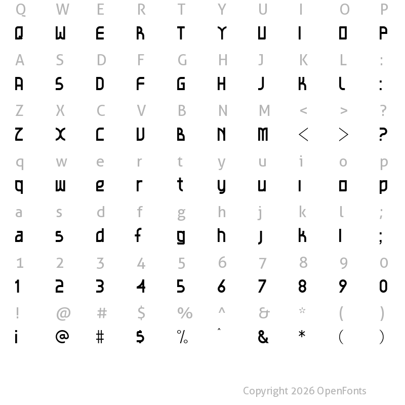 Character Map of Basement-Medium Medium