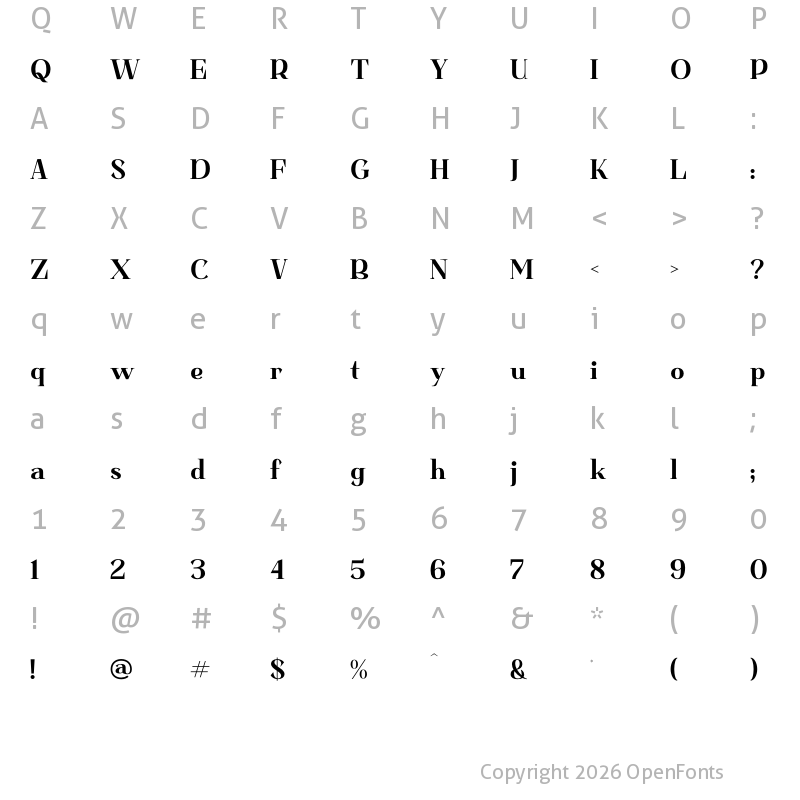 Character Map of Basfegu Regular