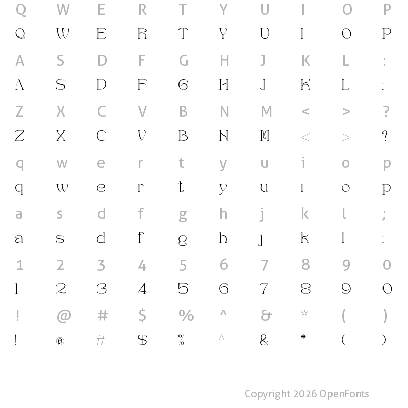 Character Map of Bashan Regular