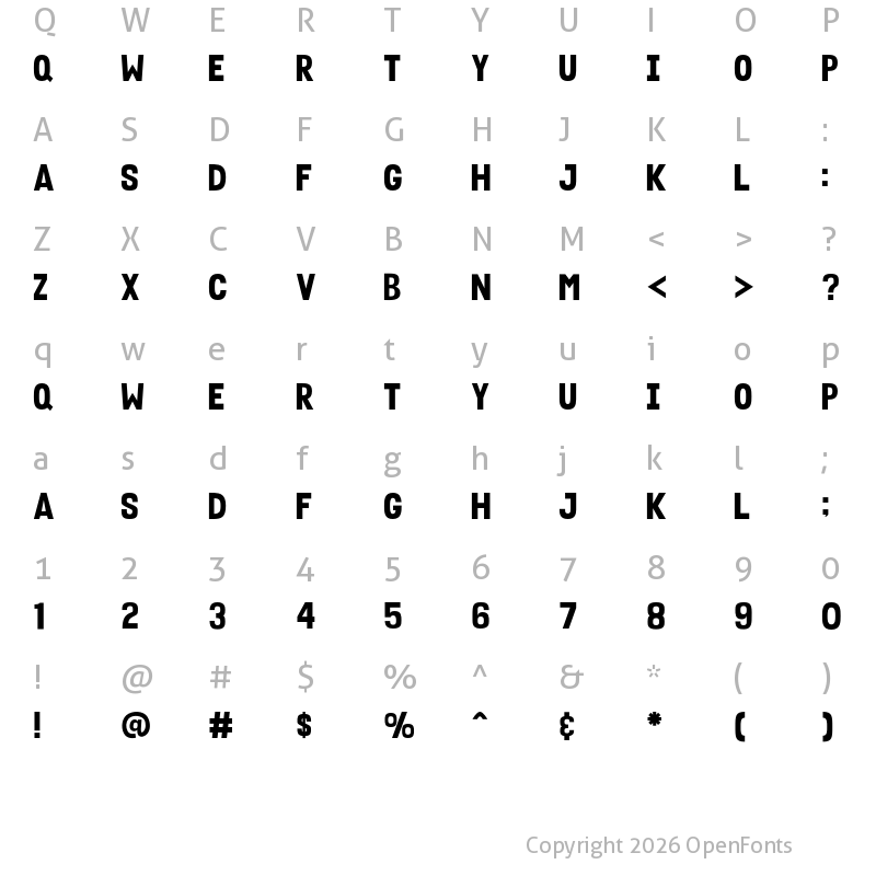 Character Map of Basillion Regular