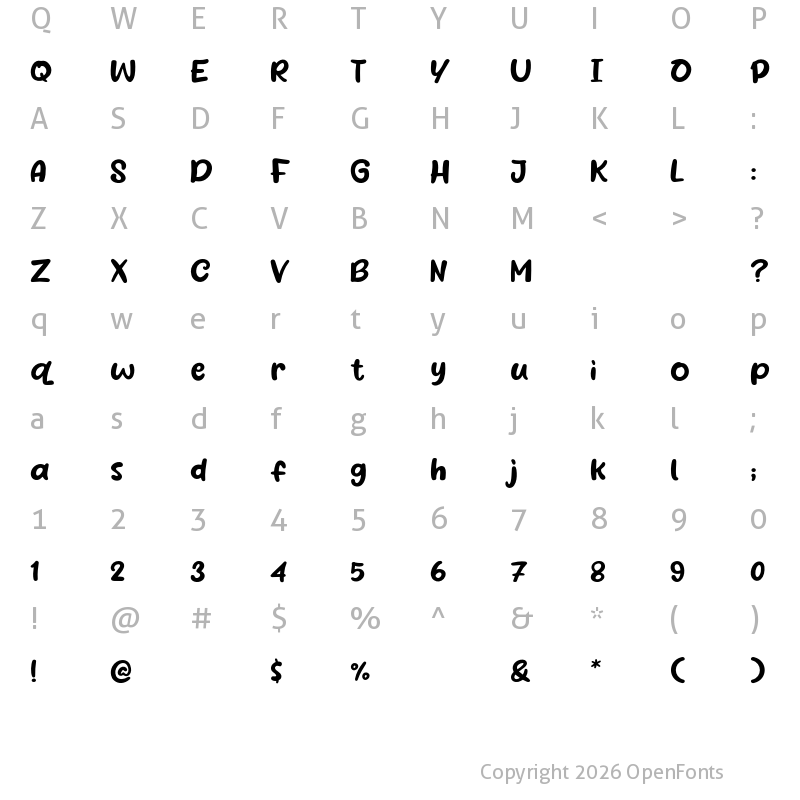 Character Map of Basque Smile Regular