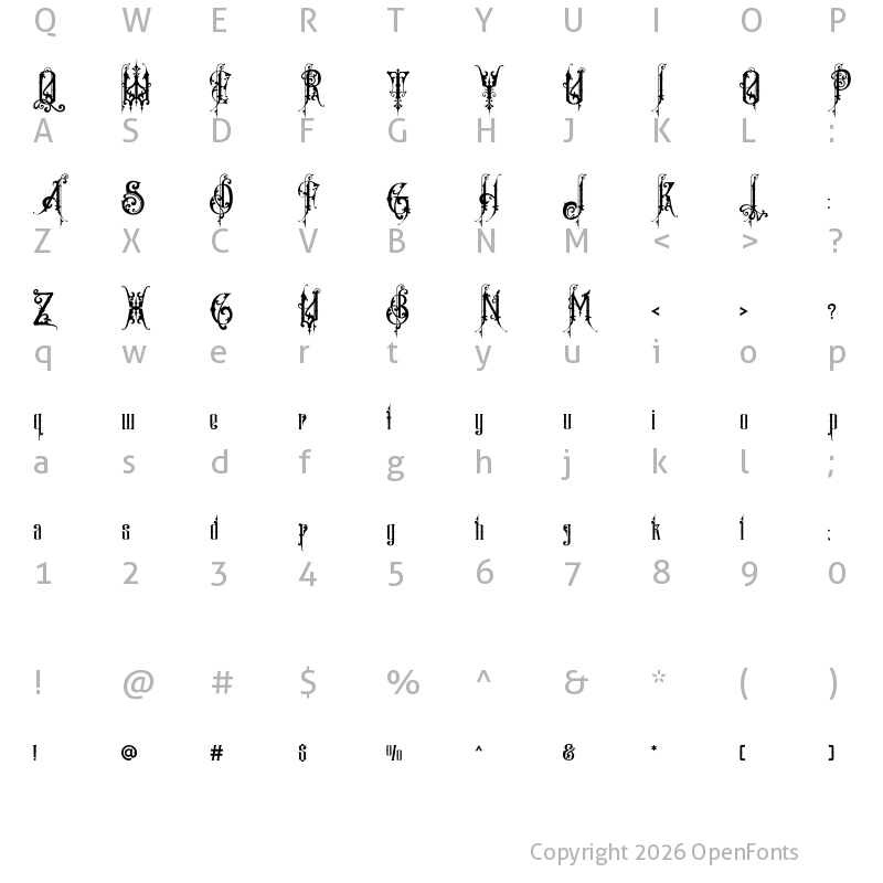 Character Map of Bastille Vredeburg Demo Regular
