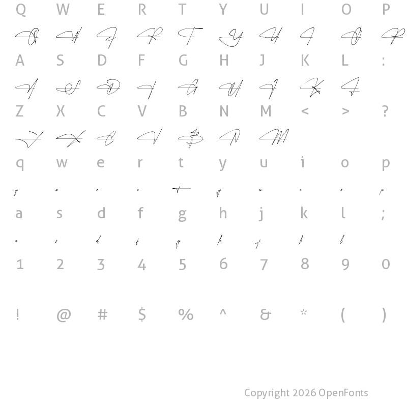 Character Map of Bastliga One Regular