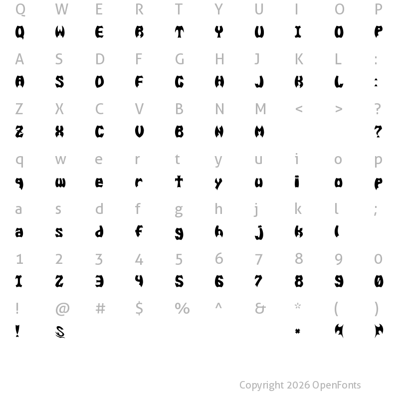 Character Map of BAT MEN__G Regular