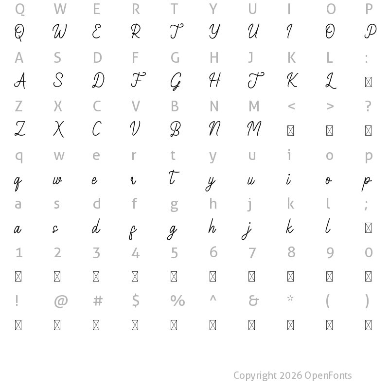 Character Map of Batherly Demo Regular