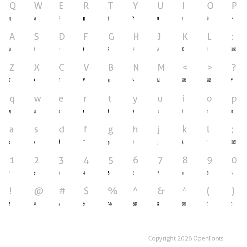 Character Map of BathinginAcid Regular