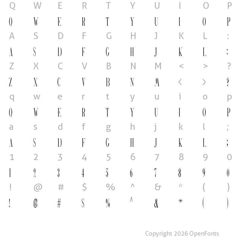 Character Map of BATICK RODIST SERIF Regular