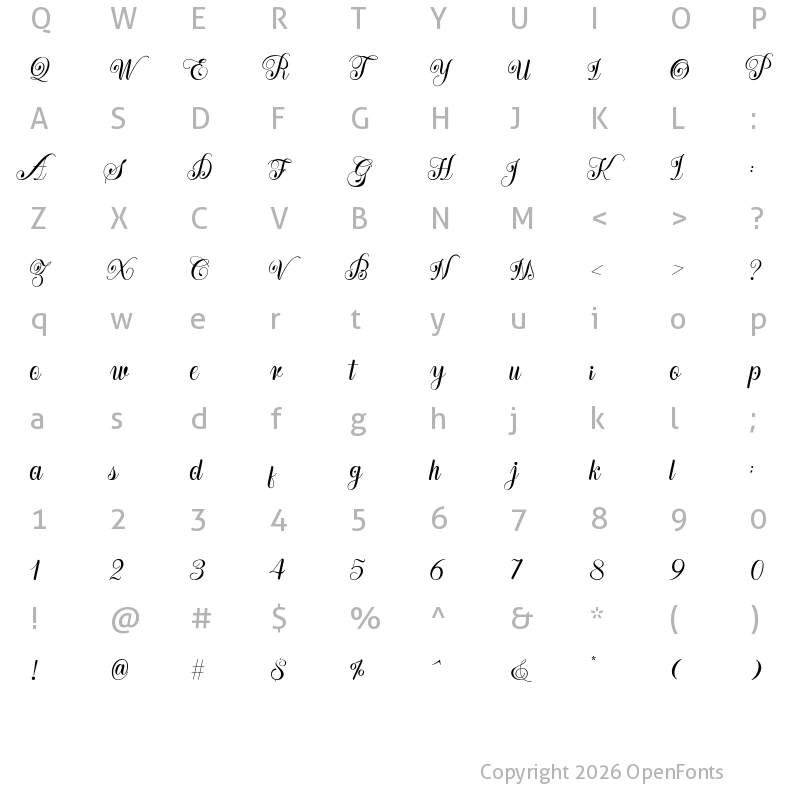 Character Map of Batique Madrem Regular