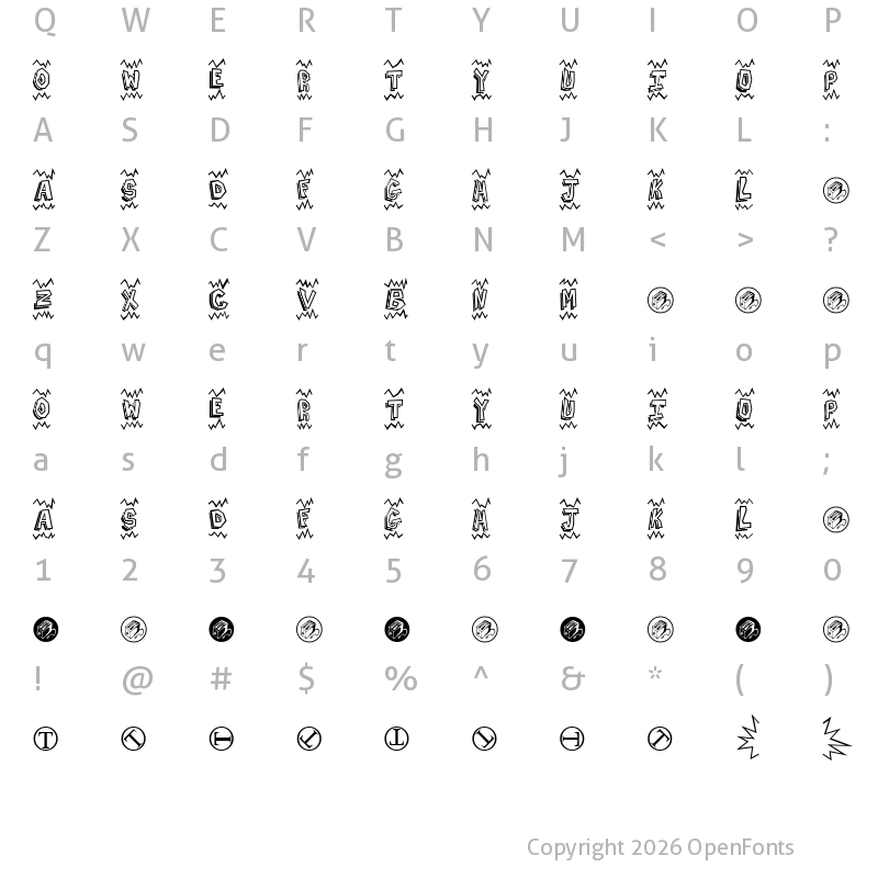 Character Map of Batman Beat the hell Outta Me Regular
