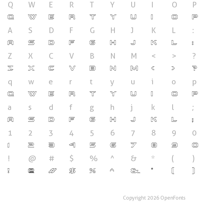 Character Map of BatmanForeverOutline Regular