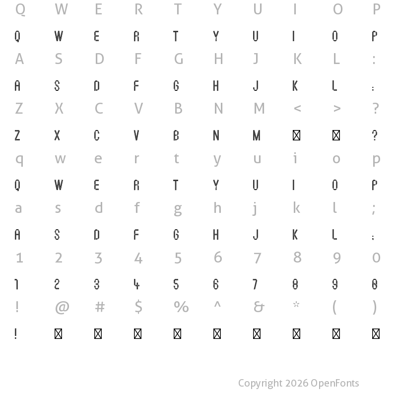 Character Map of Baton Decorative