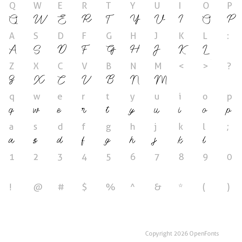 Character Map of Battoh script Regular