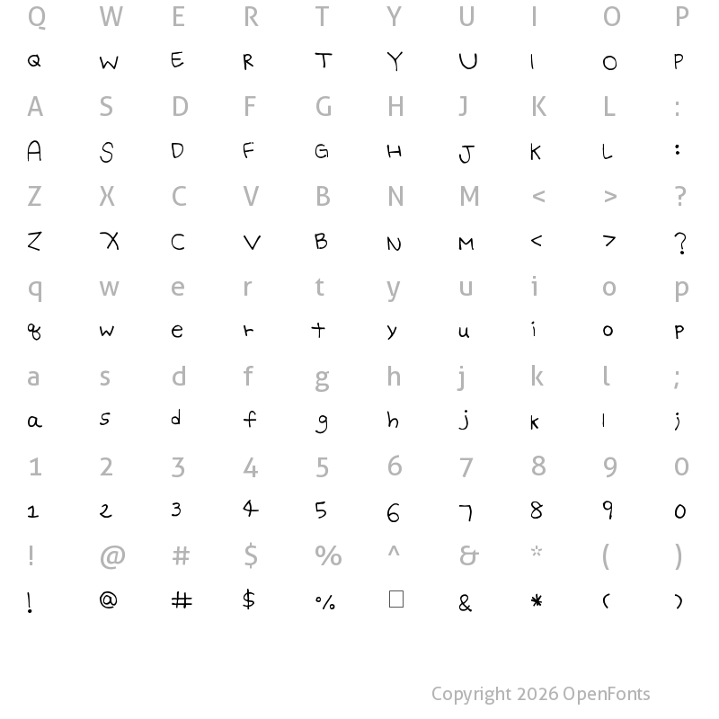Character Map of Batty Girl Regular