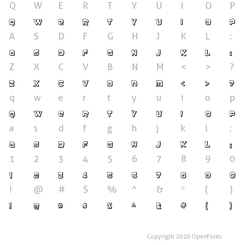 Character Map of Baveuse 3D