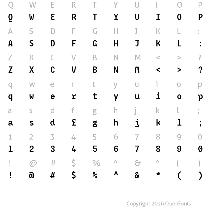 Character Map of BC Mikser SemiBold