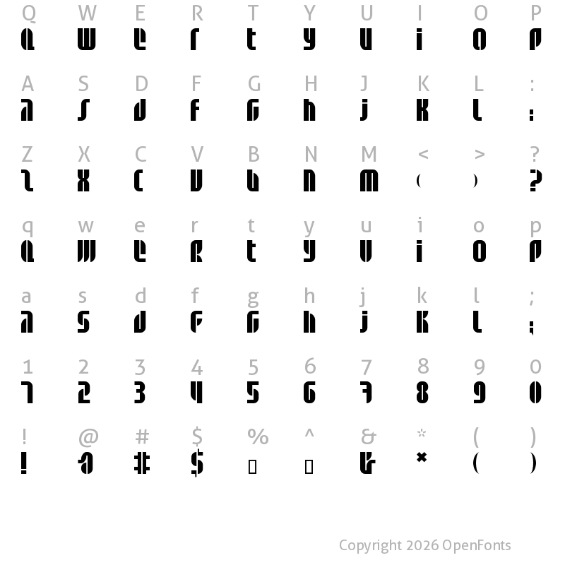 Character Map of BD Alm Regular