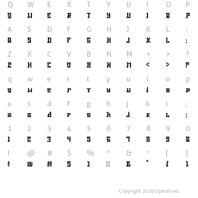 Character Map of BeachBoy Regular