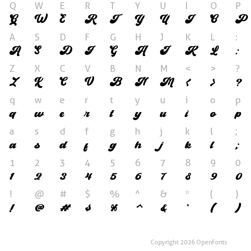 Character Map of Beadly Regular
