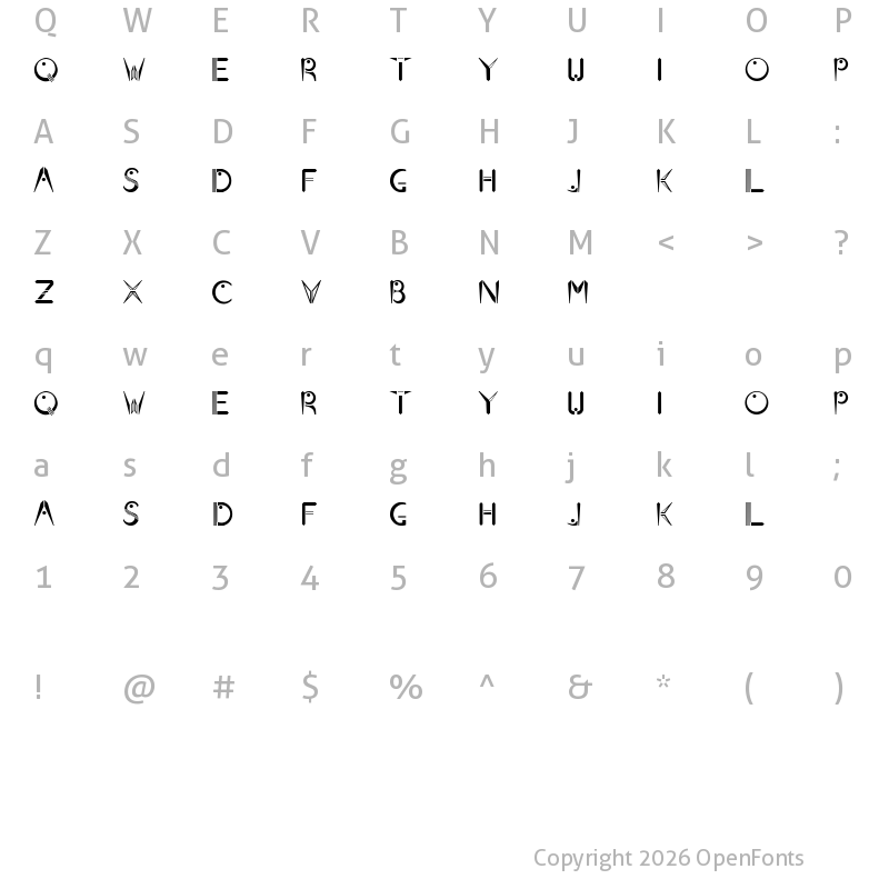 Character Map of BEAMS Regular