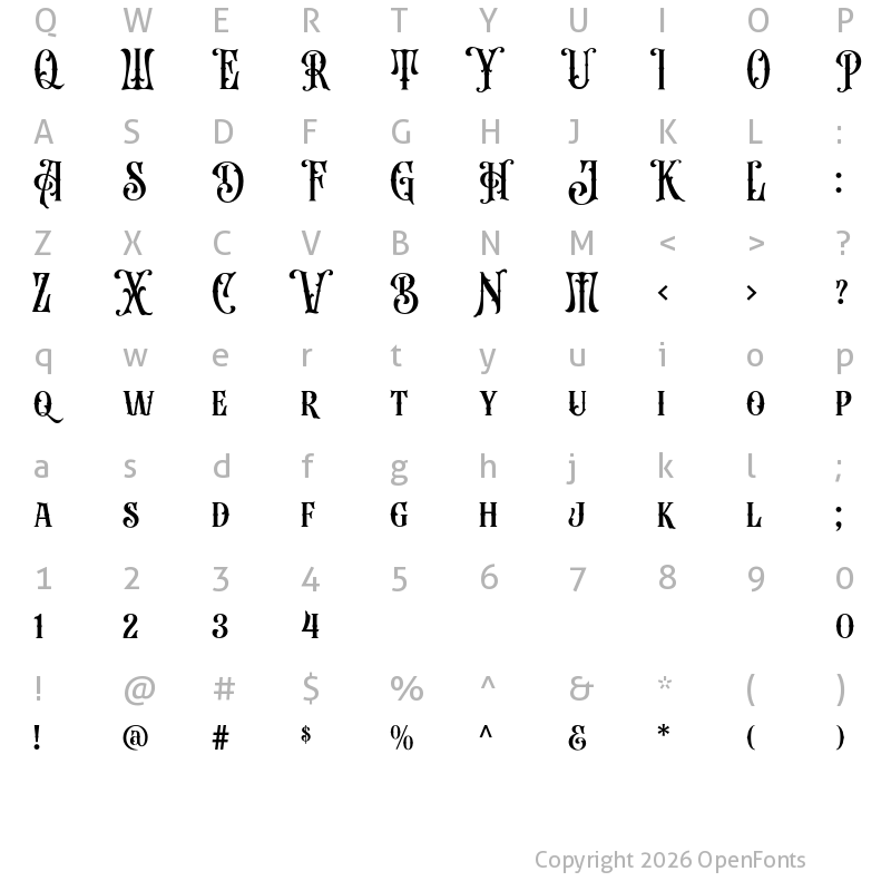 Character Map of Beardsons Normal Regular