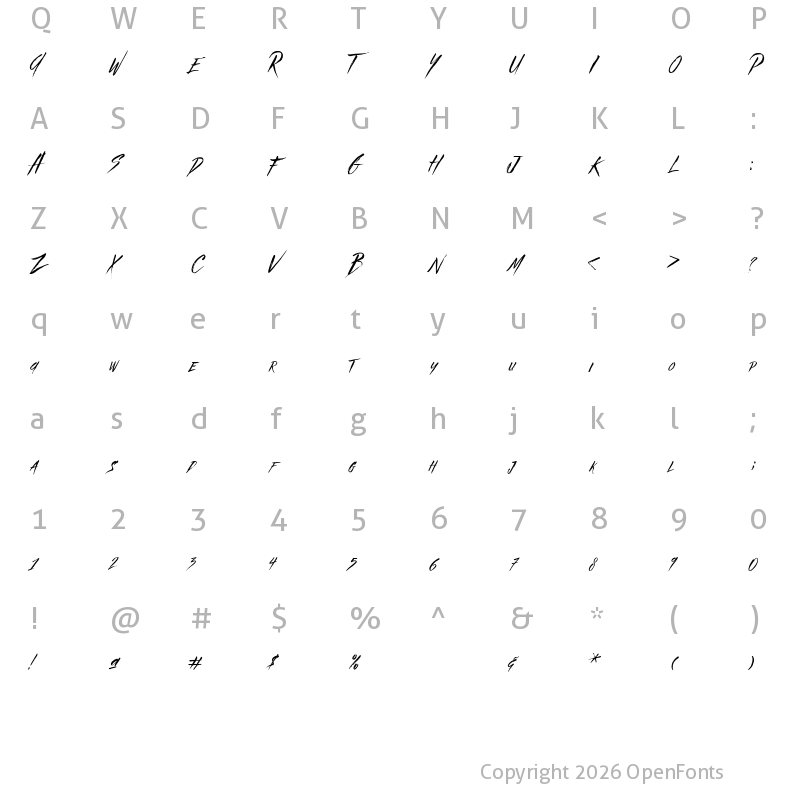 Character Map of Beastie Regular