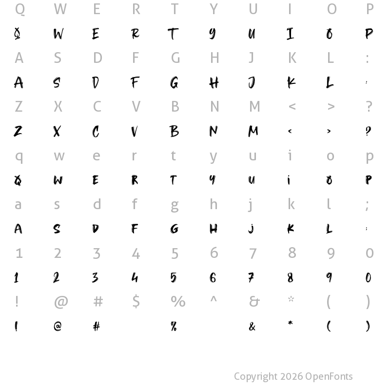 Character Map of Beat Drop Regular
