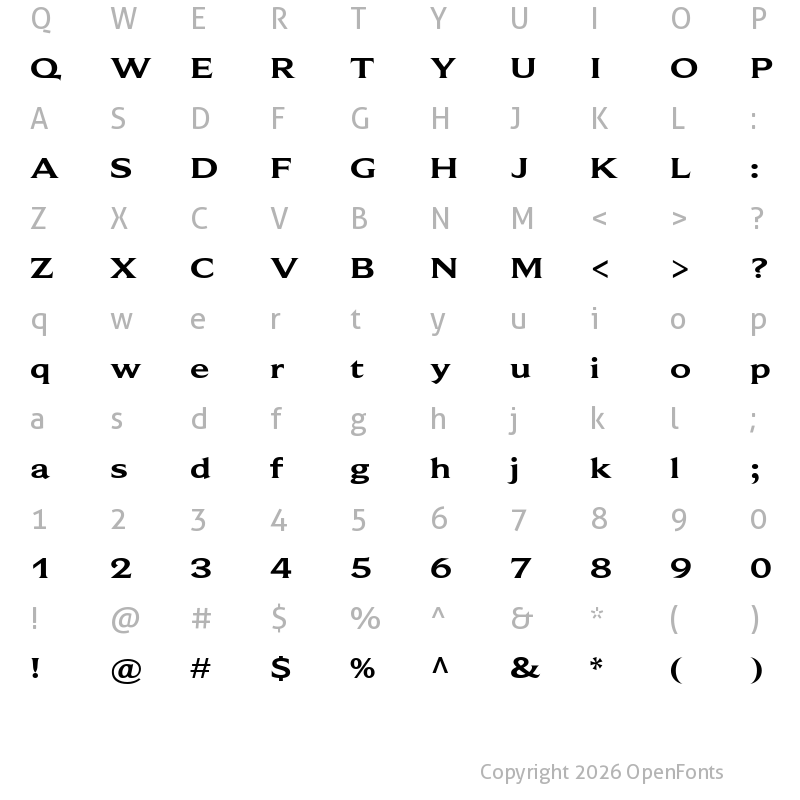 Character Map of BeaufortExtended Regular
